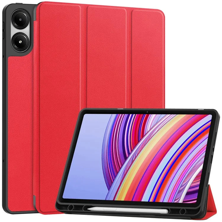 For Xiaomi Redmi Pad Pro / Redmi Pad Pro 5G / Poco Pad Tablet Case Tri-Fold Stand Shock-Absorbent Leather Cover with Pen Slot