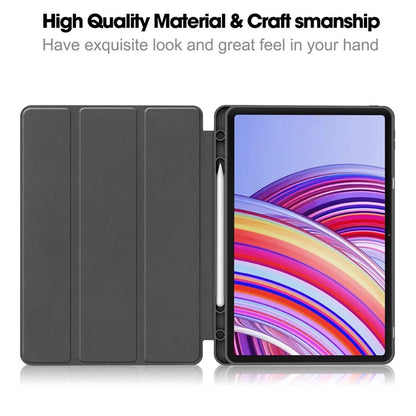 For Xiaomi Redmi Pad Pro / Redmi Pad Pro 5G / Poco Pad Tablet Case Tri-Fold Stand Shock-Absorbent Leather Cover with Pen Slot