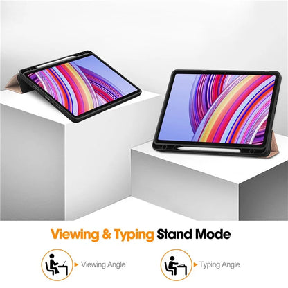 For Xiaomi Redmi Pad Pro / Redmi Pad Pro 5G / Poco Pad Tablet Case Tri-Fold Stand Shock-Absorbent Leather Cover with Pen Slot