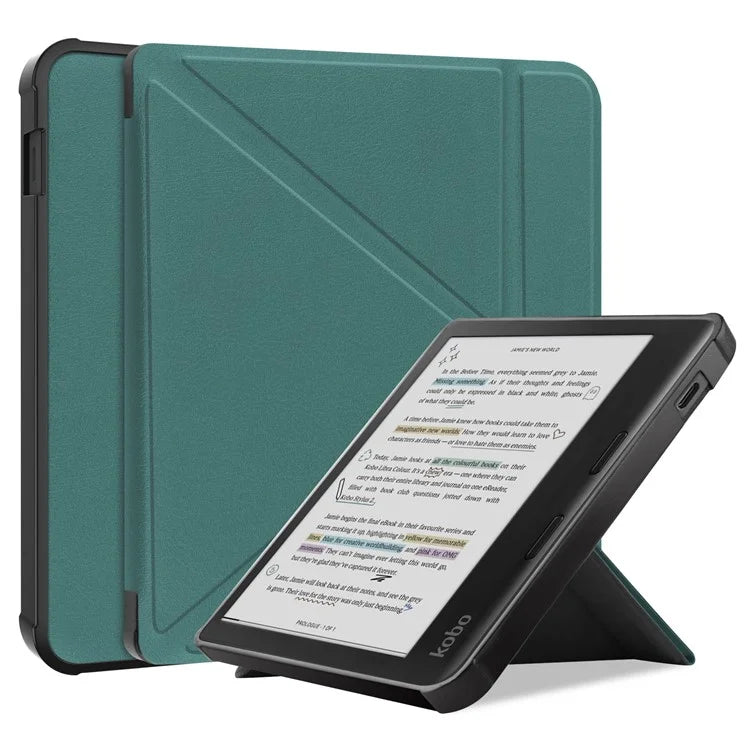 Stand Case for Kobo Libra Colour eReaders PU Leather Sleeve Cover with Auto Wake / Sleepish Green