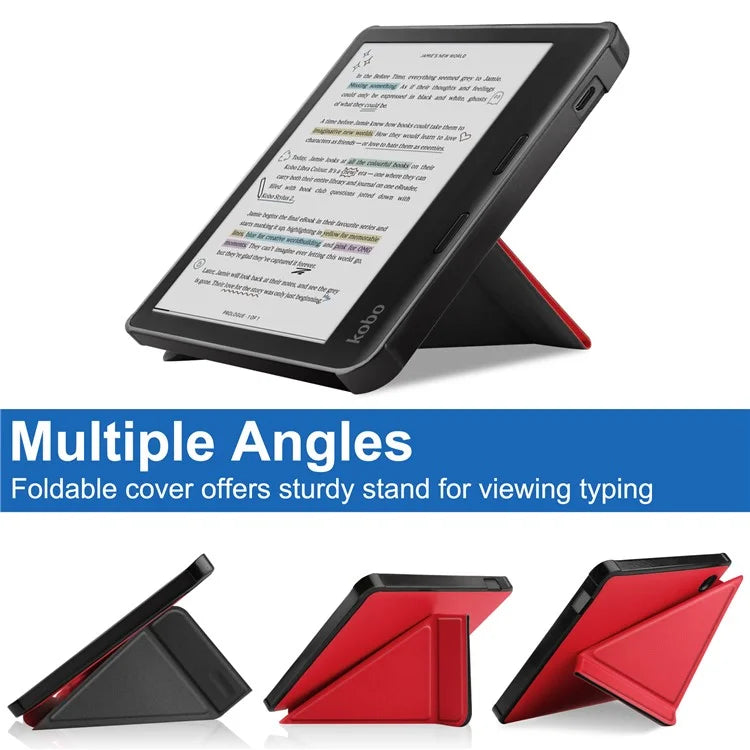 Stand Case for Kobo Libra Colour eReaders PU Leather Sleeve Cover with Auto Wake / Sleep