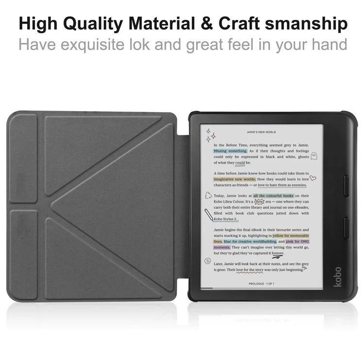 Stand Case for Kobo Libra Colour eReaders PU Leather Sleeve Cover with Auto Wake / Sleep
