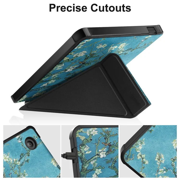 For Kobo Libra Colour Case Pattern Print Leather ebook Reader Cover
