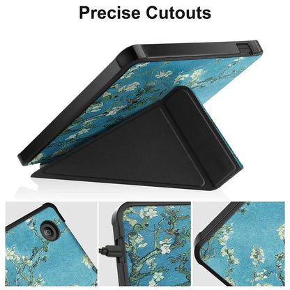 For Kobo Libra Colour Case Pattern Print Leather ebook Reader Cover