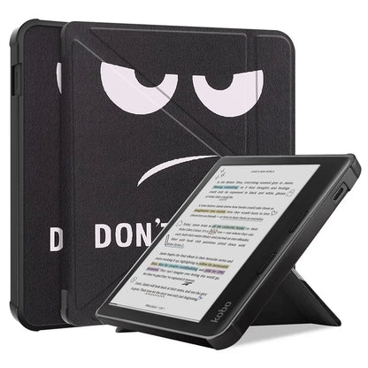 For Kobo Libra Colour Case Pattern Print Leather ebook Reader Cover