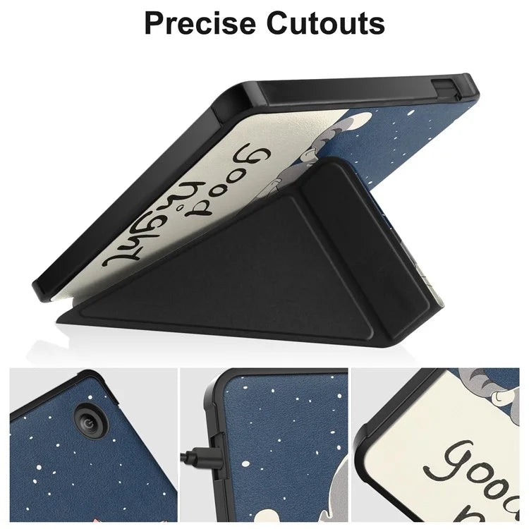 For Kobo Libra Colour Case Pattern Print Leather ebook Reader Cover