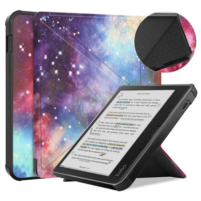 For Kobo Libra Colour Case Pattern Print Leather ebook Reader Cover