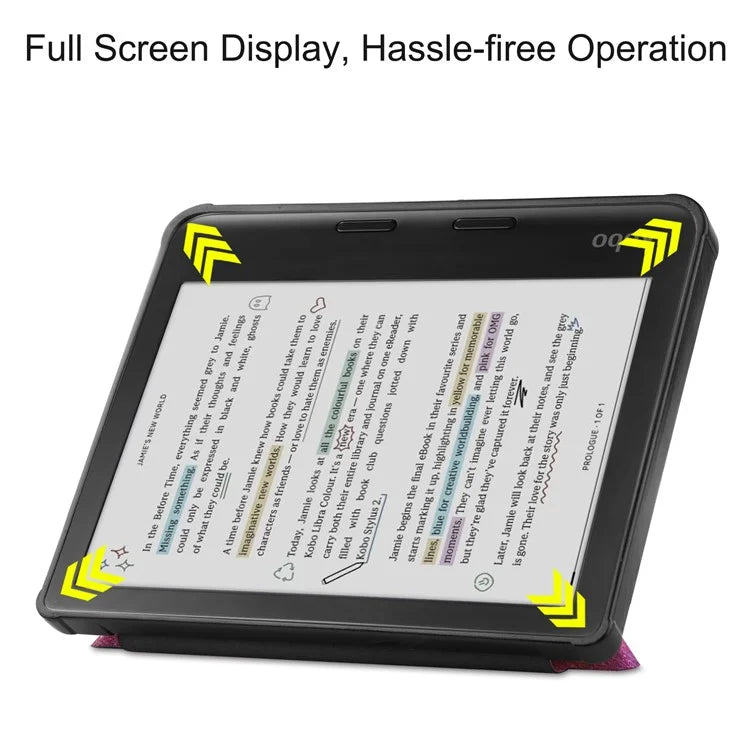 For Kobo Libra Colour Case Pattern Print Leather ebook Reader Cover