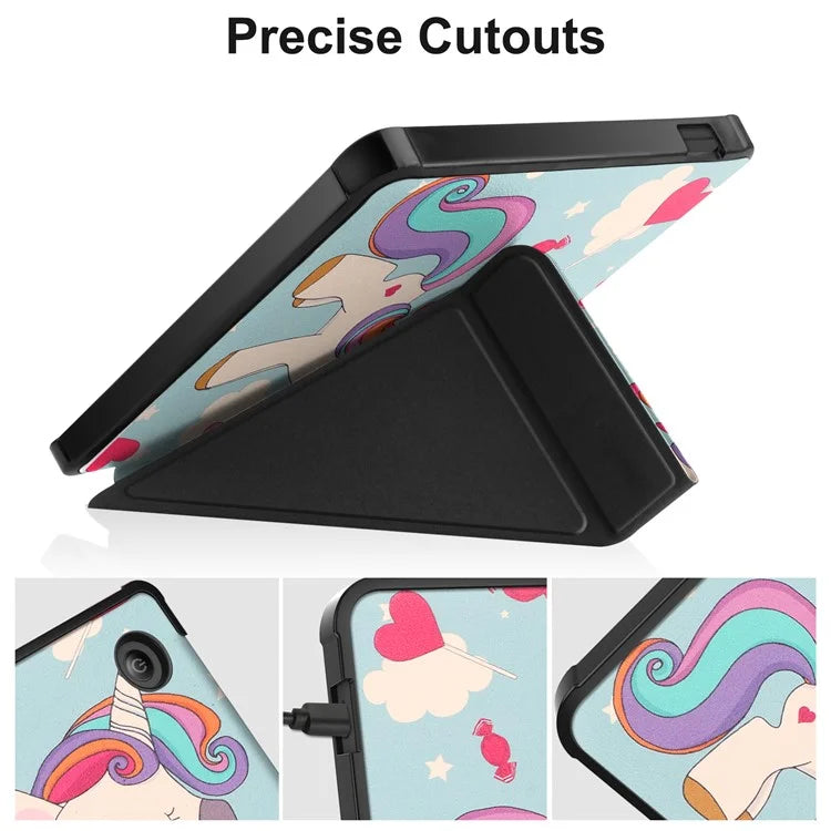 For Kobo Libra Colour Case Pattern Print Leather ebook Reader Cover