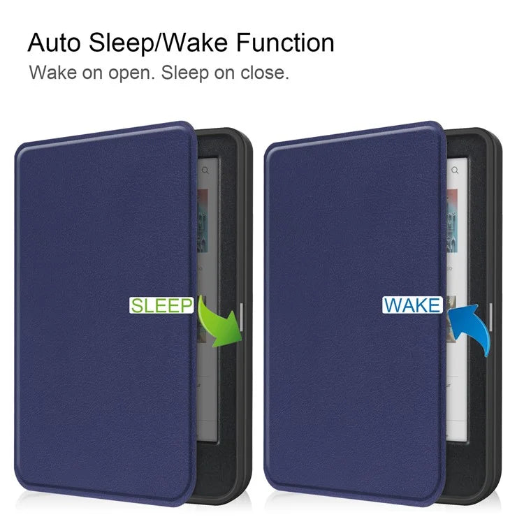 For Kobo Clara Colour PU Leather Sleeve Smart Wake  /  Sleep Cover eReader Protective Case