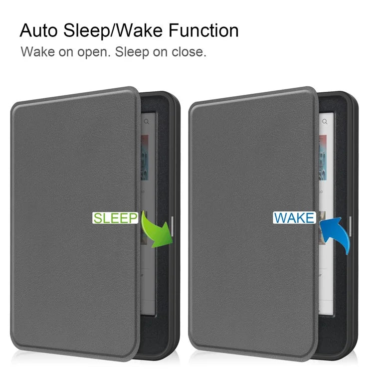 For Kobo Clara Colour PU Leather Sleeve Smart Wake  /  Sleep Cover eReader Protective Case