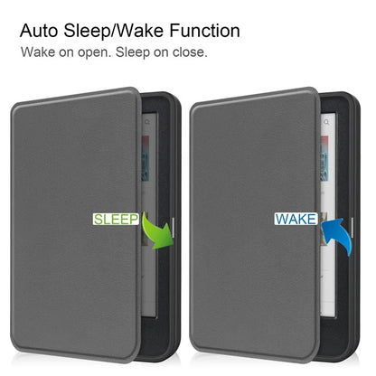 For Kobo Clara Colour PU Leather Sleeve Smart Wake  /  Sleep Cover eReader Protective Case