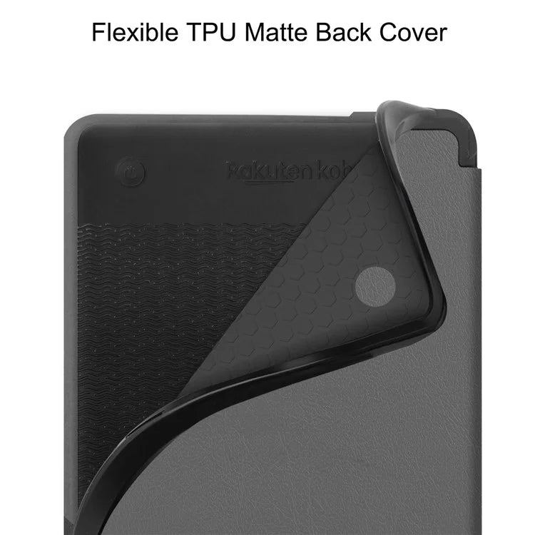 For Kobo Clara Colour PU Leather Sleeve Smart Wake  /  Sleep Cover eReader Protective Case