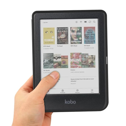 For Kobo Clara Colour PU Leather Sleeve Smart Wake  /  Sleep Cover eReader Protective Case