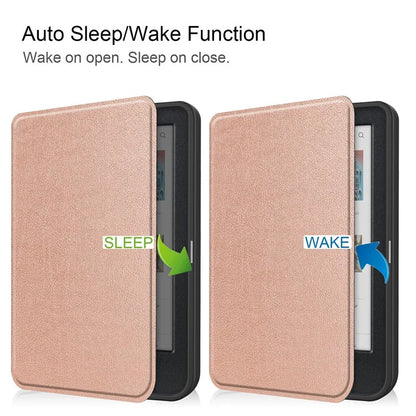 For Kobo Clara Colour PU Leather Sleeve Smart Wake  /  Sleep Cover eReader Protective Case