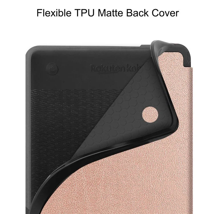 For Kobo Clara Colour PU Leather Sleeve Smart Wake  /  Sleep Cover eReader Protective Case