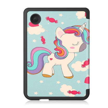 For Kobo Clara Colour Case Pattern Printing PU Leather Folio E-reader Cover with Auto Sleep / Wake Function