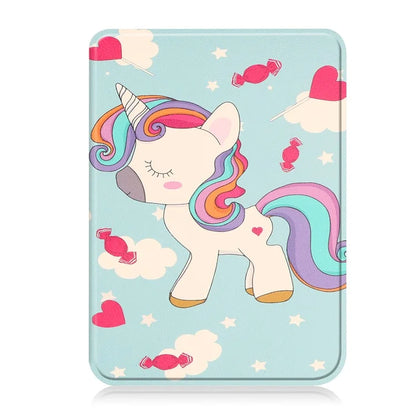 For Kobo Clara Colour Case Pattern Printing PU Leather Folio E-reader Cover with Auto Sleep / Wake Function