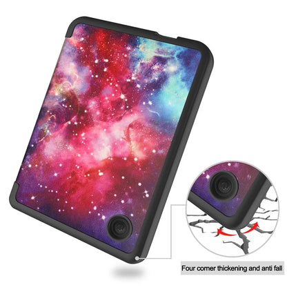 For Kobo Clara Colour Case Pattern Printing PU Leather Folio E-reader Cover with Auto Sleep / Wake Function