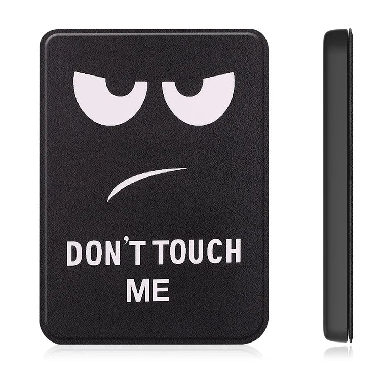 For Kobo Clara Colour Case Pattern Printing PU Leather Folio E-reader Cover with Auto Sleep / Wake Function