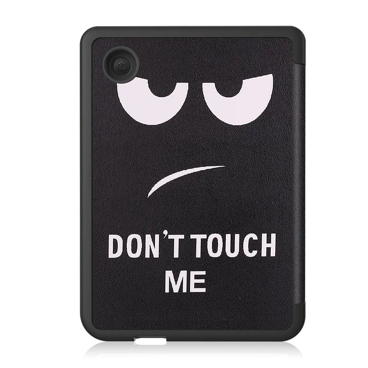 For Kobo Clara Colour Case Pattern Printing PU Leather Folio E-reader Cover with Auto Sleep / Wake Function