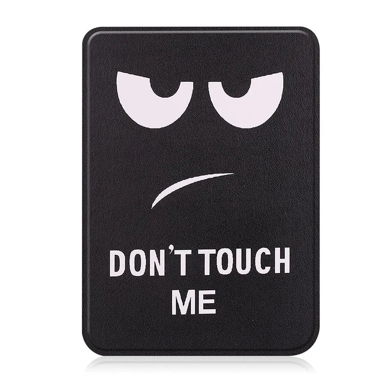 For Kobo Clara Colour Case Pattern Printing PU Leather Folio E-reader Cover with Auto Sleep / Wake Function