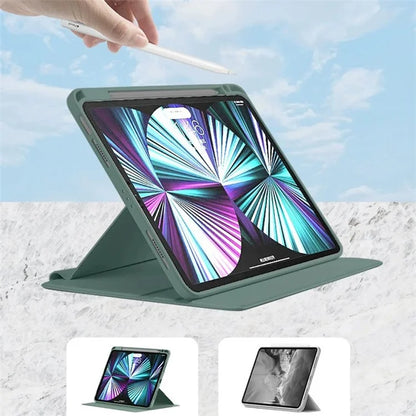 For Huawei MatePad 11 (2021) Case PU Leather Tablet Shell Rotating Stand with Pencil Holder
