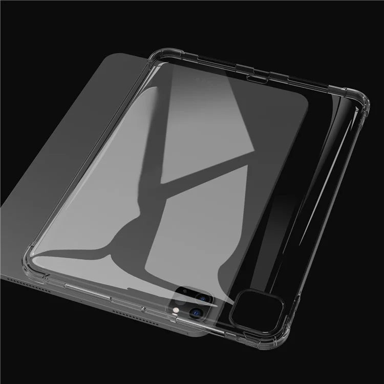 For iPad Pro 11 (2024) TPU Case Anti-Drop Clear Tablet Cover + Tempered Glass Screen Protector