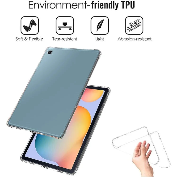 For Samsung Galaxy Tab S6 Lite (2020) / (2022) / (2024) Case Tablet TPU Cover + 2Pcs Tempered Glass Screen Film