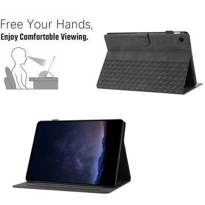 For Samsung Galaxy Tab A9+ TPU Case Leather Card Holder Tablet Cover Building Blocks Imprinted