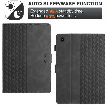 For Samsung Galaxy Tab A9+ TPU Case Leather Card Holder Tablet Cover Building Blocks Imprinted