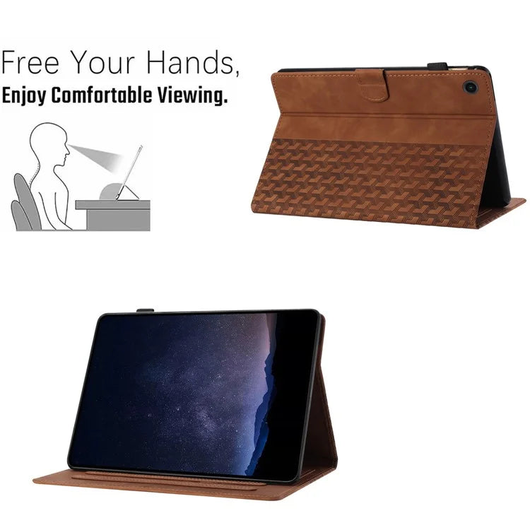 For Samsung Galaxy Tab A9+ TPU Case Leather Card Holder Tablet Cover Building Blocks Imprinted