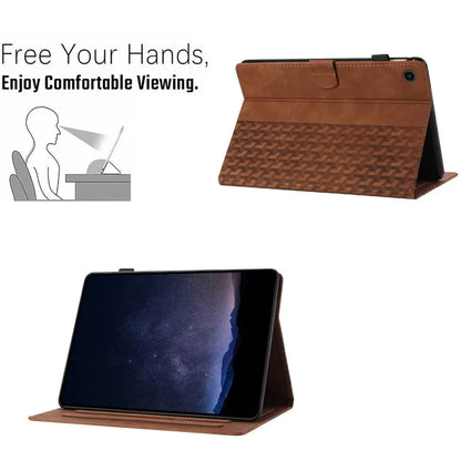 For Samsung Galaxy Tab A9+ TPU Case Leather Card Holder Tablet Cover Building Blocks Imprinted