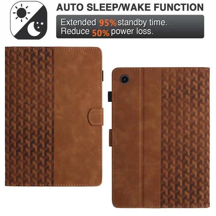 For Samsung Galaxy Tab A9+ TPU Case Leather Card Holder Tablet Cover Building Blocks Imprinted