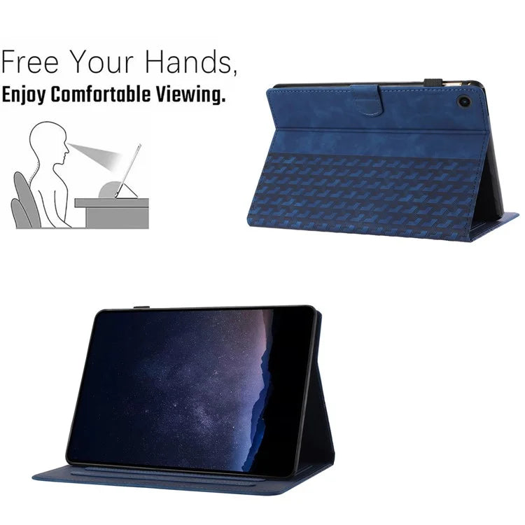 For Samsung Galaxy Tab A9+ TPU Case Leather Card Holder Tablet Cover Building Blocks Imprinted