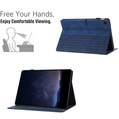 For Samsung Galaxy Tab A9+ TPU Case Leather Card Holder Tablet Cover Building Blocks Imprinted