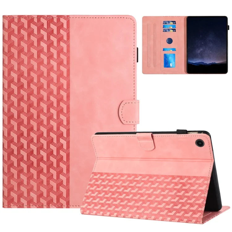 For Samsung Galaxy Tab A9+ TPU Case Leather Card Holder Tablet Cover Building Blocks Imprinted