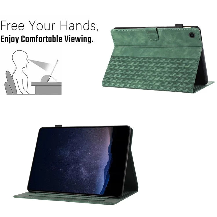 For Samsung Galaxy Tab A9+ TPU Case Leather Card Holder Tablet Cover Building Blocks Imprinted
