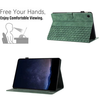 For Samsung Galaxy Tab A9+ TPU Case Leather Card Holder Tablet Cover Building Blocks Imprinted
