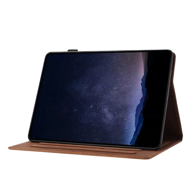 For iPad 10.9 (2022) Cover Imprinted Shockproof PU Leather Tablet Case with Card Slots