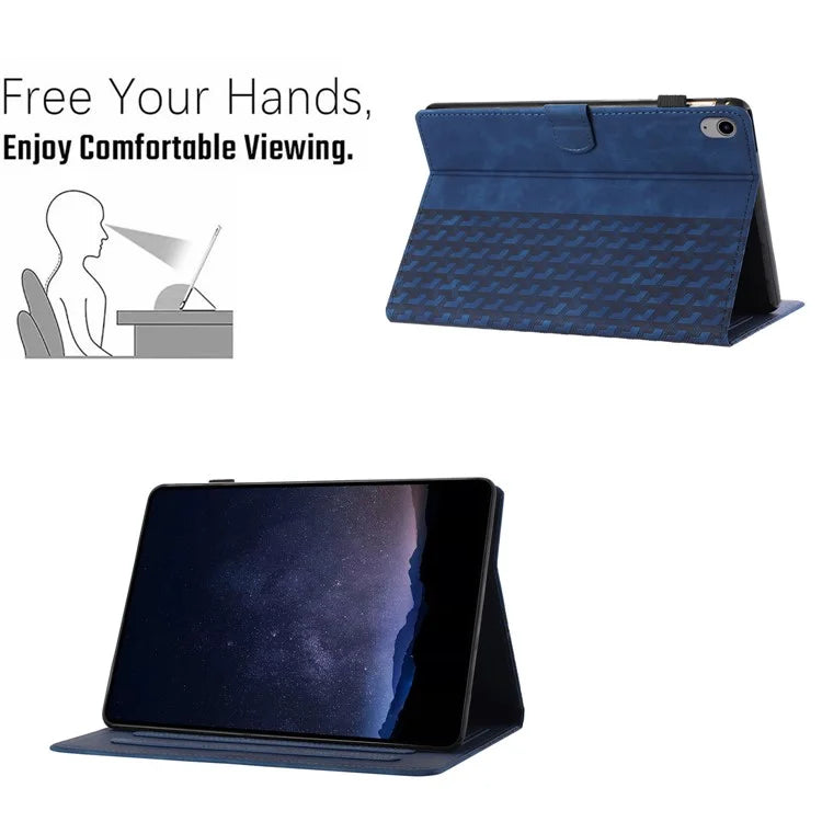 For iPad 10.9 (2022) Cover Imprinted Shockproof PU Leather Tablet Case with Card Slots