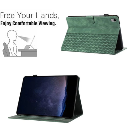 For iPad 10.9 (2022) Cover Imprinted Shockproof PU Leather Tablet Case with Card Slots
