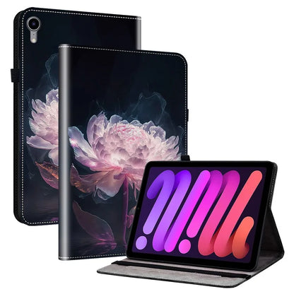 For iPad mini (2021) Case Pattern PU Leather Stand Folio Tablet Cover with Card Holder