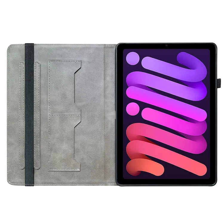 For iPad mini (2021) Case Pattern PU Leather Stand Folio Tablet Cover with Card Holder
