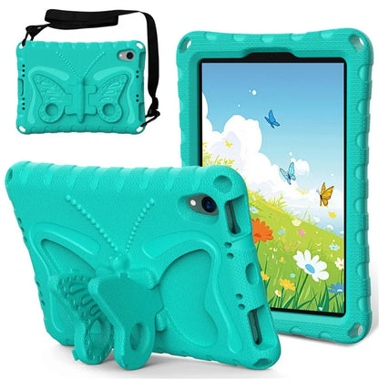 For iPad mini (2021) Case with Shoulder Strap Butterfly Kickstand Tablet EVA Cover