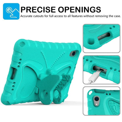 For iPad mini (2021) Case with Shoulder Strap Butterfly Kickstand Tablet EVA Cover