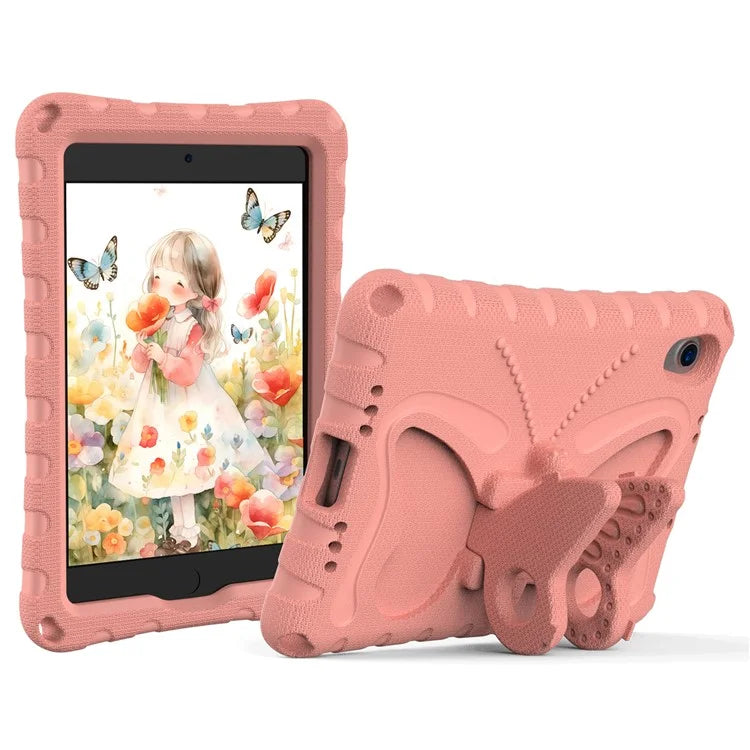 For iPad mini (2021) Case with Shoulder Strap Butterfly Kickstand Tablet EVA Cover