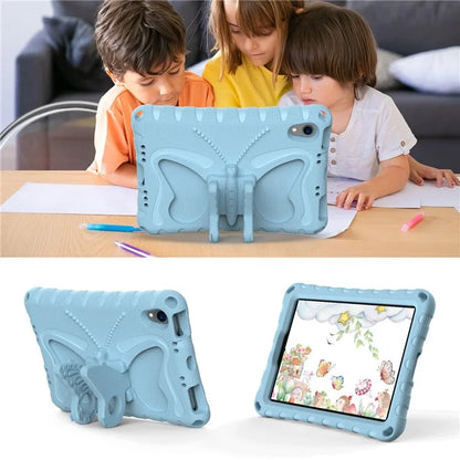 For iPad mini (2021) Case with Shoulder Strap Butterfly Kickstand Tablet EVA Cover