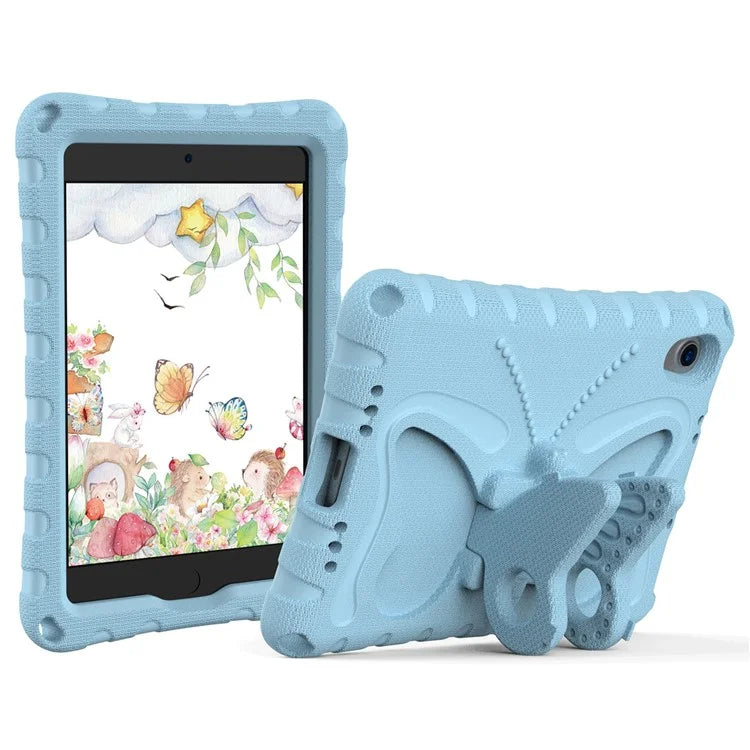 For iPad mini (2021) Case with Shoulder Strap Butterfly Kickstand Tablet EVA Cover