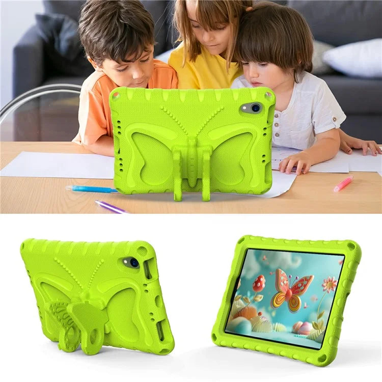 For iPad mini (2021) Case with Shoulder Strap Butterfly Kickstand Tablet EVA Cover